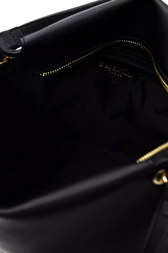 Black Polyethylene Women Shoulder Bag