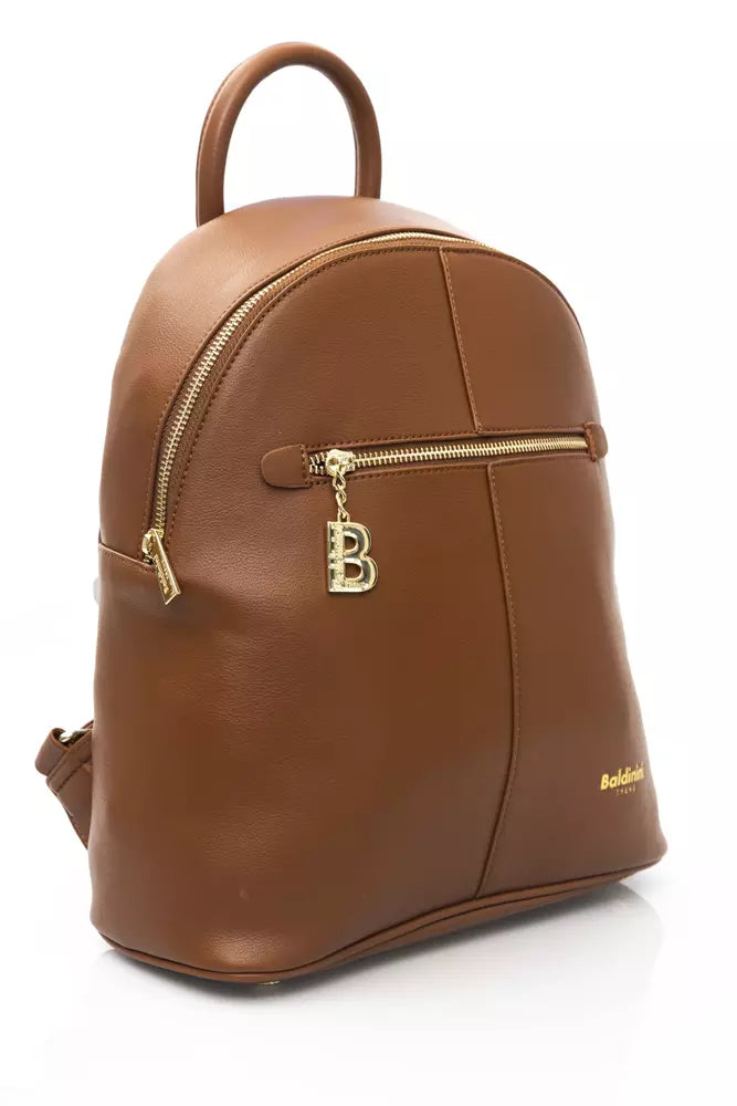 Brown Polyethylene Women Backpack