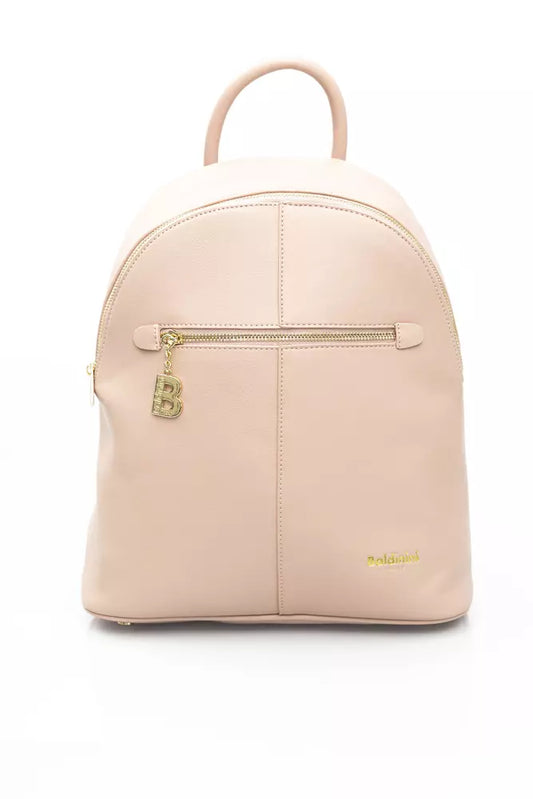 Pink Polyethylene Women Backpack