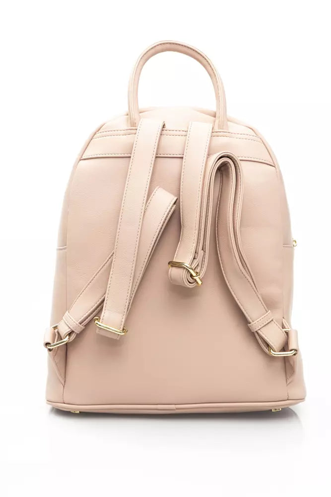 Pink Polyethylene Women Backpack