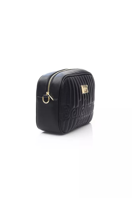 Black Polyethylene Women Shoulder Bag