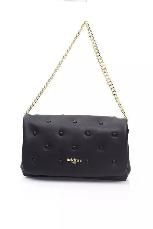 Black Polyethylene Women Shoulder Bag