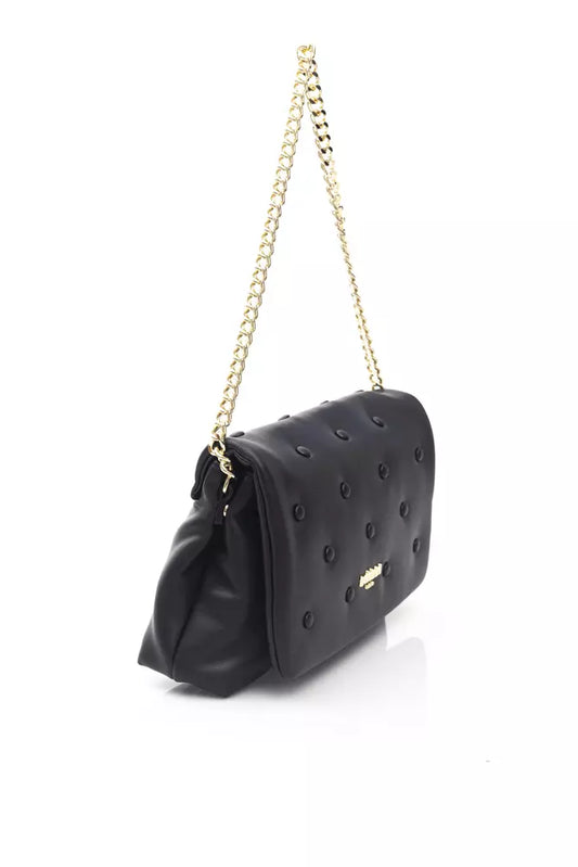 Black Polyethylene Women Shoulder Bag