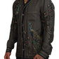 Elegant Ostrich Print Silk Shirt