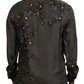 Elegant Ostrich Print Silk Shirt