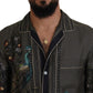 Elegant Ostrich Print Silk Shirt