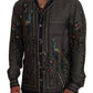Elegant Ostrich Print Silk Shirt