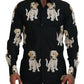 Elegant Black Dog Print Casual Shirt