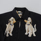 Elegant Black Dog Print Casual Shirt