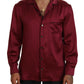 Elegant Silk Pajama Top in Bordeaux