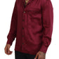Elegant Silk Pajama Top in Bordeaux