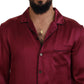 Elegant Silk Pajama Top in Bordeaux