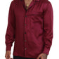 Elegant Silk Pajama Top in Bordeaux