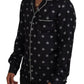 Exclusive Silk Pajama Top with Classic Print