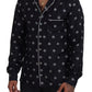 Exclusive Silk Pajama Top with Classic Print
