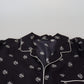 Exclusive Silk Pajama Top with Classic Print