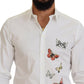 Elegant Butterfly Print Dress Shirt