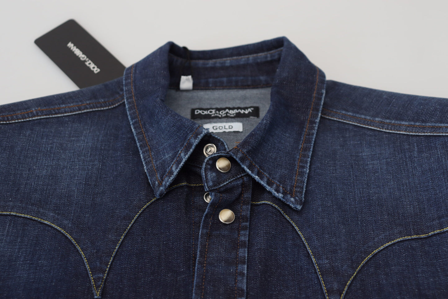 Chic Blue Cotton Blend Classic Shirt