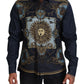 Elegant Blue Printed Silk Cotton Shirt