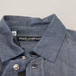 Elegant Casual Blue Cotton Shirt