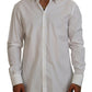 Elegant Embellished White Cotton Shirt