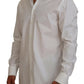 Elegant Embellished White Cotton Shirt