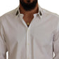 Elegant Embellished White Cotton Shirt