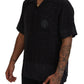Elegant Silk Black Casual Shirt