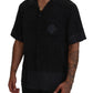 Elegant Silk Black Casual Shirt