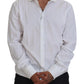 Elegant White Gold-Embellished Shirt