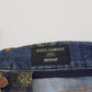 Elegant Slim-Fit Blue Denim Jeans