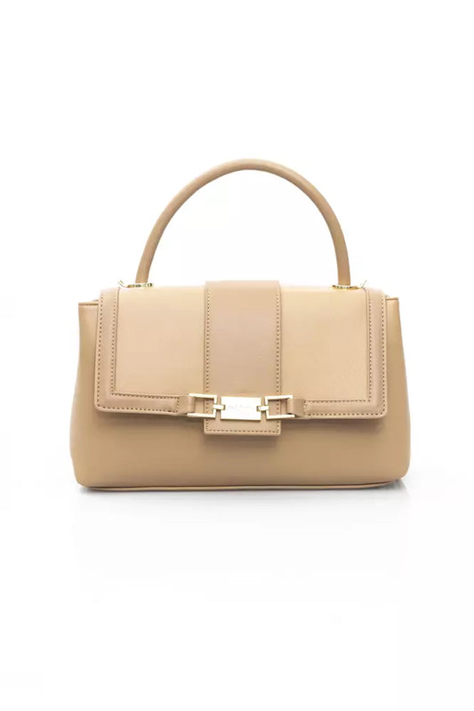 Beige Polyethylene Women Handbag