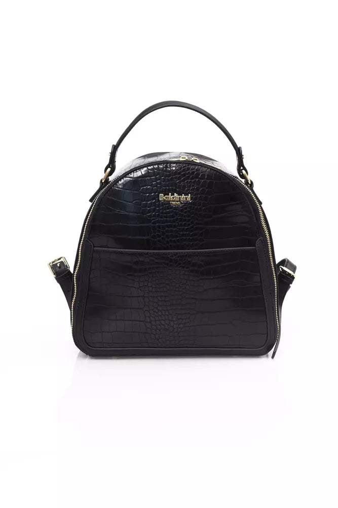 Black Polyethylene Women Backpack