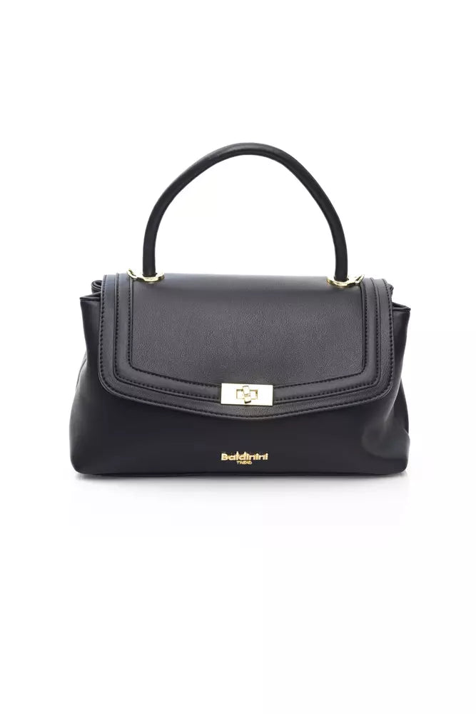 Black Polyethylene Women Handbag