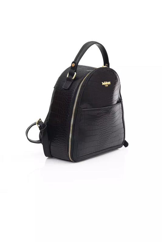 Black Polyethylene Women Backpack