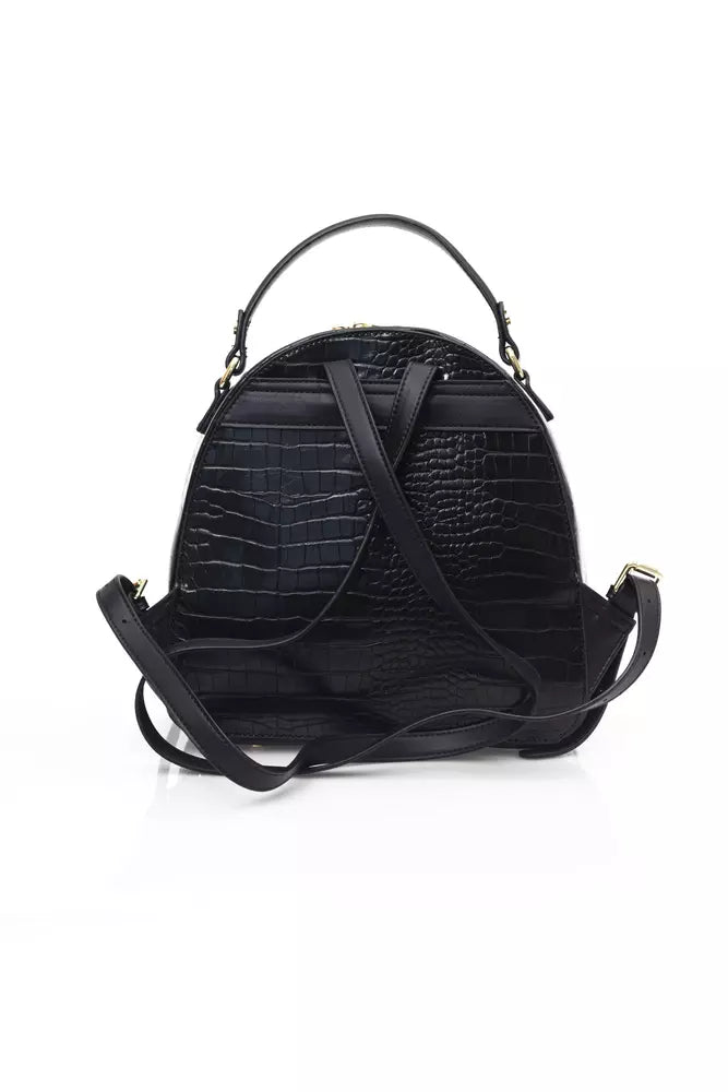 Black Polyethylene Women Backpack