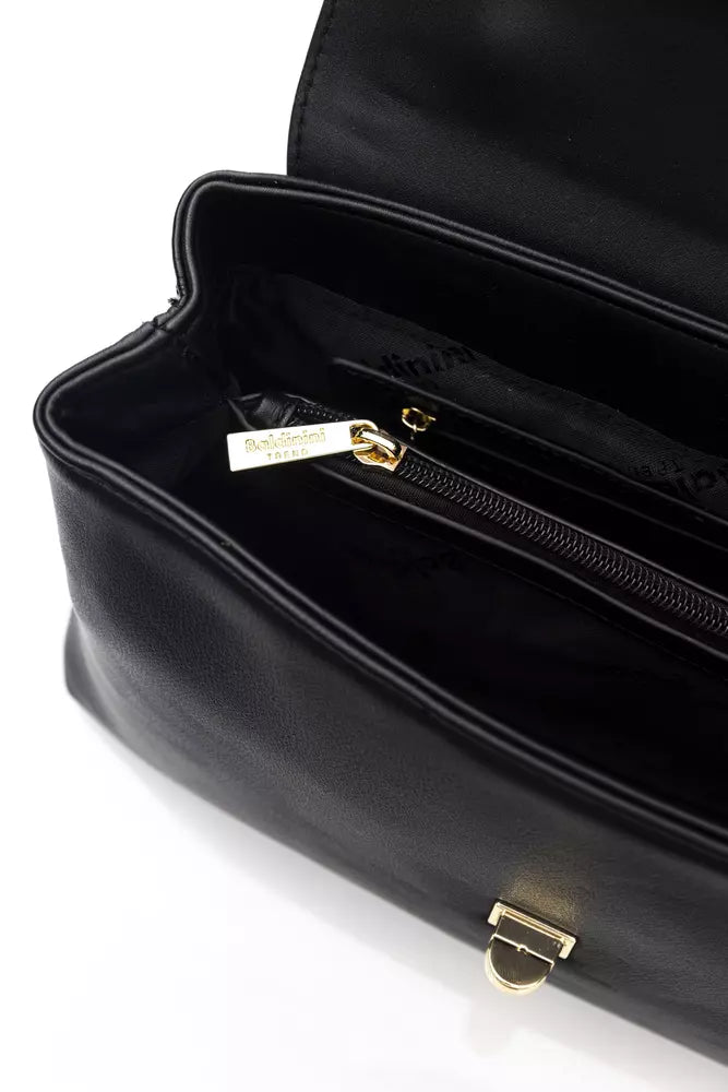 Black Polyethylene Women Handbag