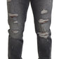 Elegant Gray Skinny Denim Jeans