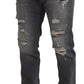 Elegant Gray Skinny Denim Jeans