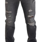 Elegant Gray Skinny Denim Jeans