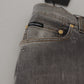 Elegant Gray Skinny Denim Jeans