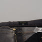 Elegant Gray Skinny Denim Jeans