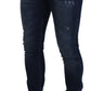 Sleek Skinny Dark Blue Denim Jeans