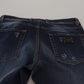 Sleek Skinny Dark Blue Denim Jeans