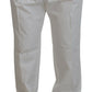 Elegant White Cotton Chino Dress Pants