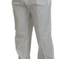 Elegant White Cotton Chino Dress Pants
