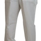 Elegant White Cotton Chino Dress Pants