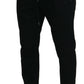 Elegant Black Jogger Pants with Logo Detail