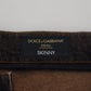 Elegant Skinny Brown Denim Jeans