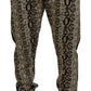 Elegant Beige Logo Jogger Pants